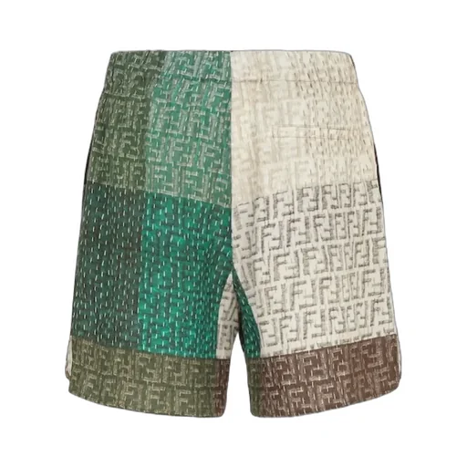 All-Over Ff Print Panelled Bermuda Shorts