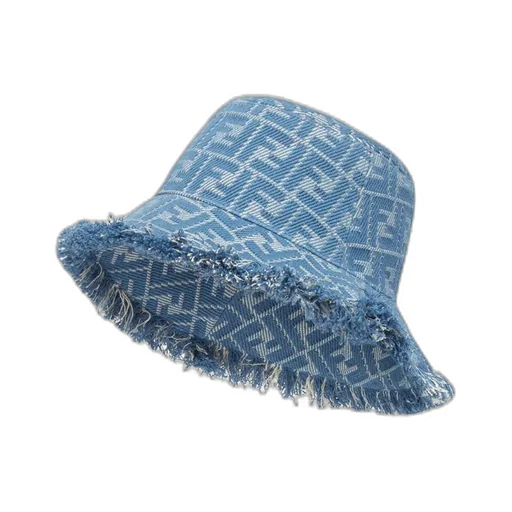 Ff Jacquard Frayed Edge Bucket Hat