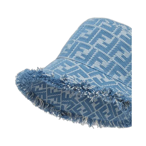 Ff Jacquard Frayed Edge Bucket Hat