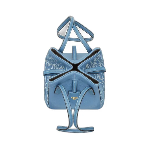 Origami Ff Jacquard Denim Mini Shoulder Bag