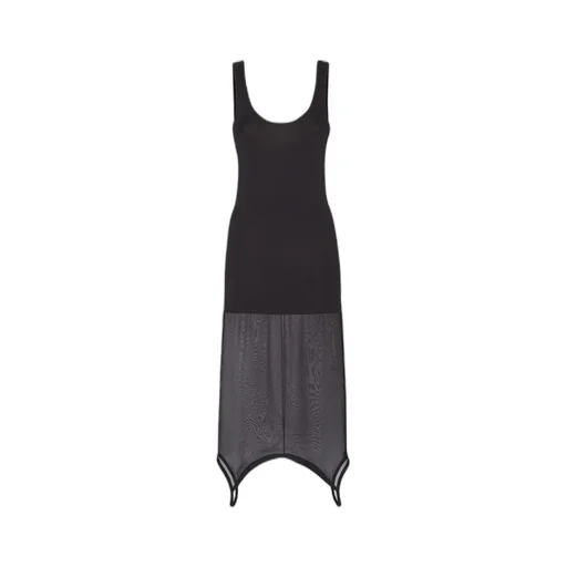 Asymmetric Hem Sleeveless Long Dress