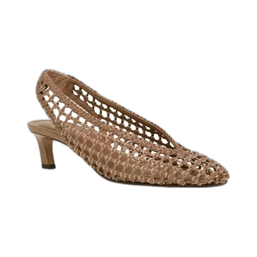 Low-Heel Slingbacks Woven Pumps