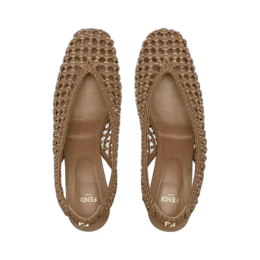 Low-Heel Slingbacks Woven Pumps