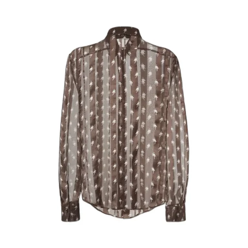 Floral Printed Semi-Sheer Shirt