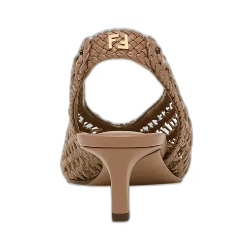 Low-Heel Slingbacks Woven Pumps