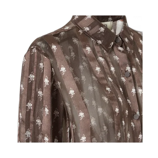 Floral Printed Semi-Sheer Shirt