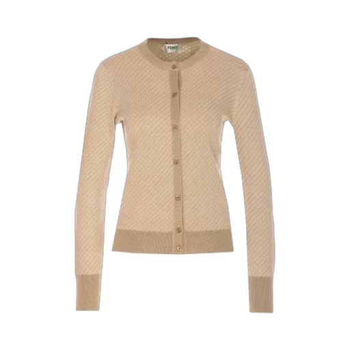 Crewneck Buttoned Knitted Cardigan