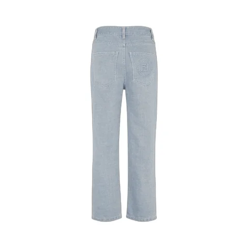 Ff Embossed Straight-Leg Long Jeans