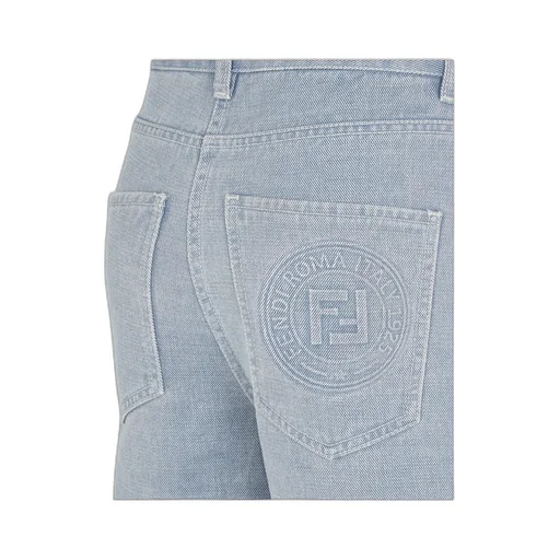 Ff Embossed Straight-Leg Long Jeans