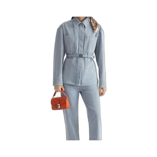 Belted Waist Denim Jacket