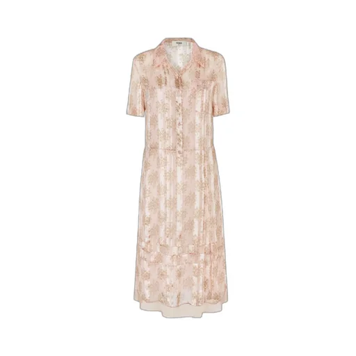 Floral Printed Short Sleeved Shirt Dress