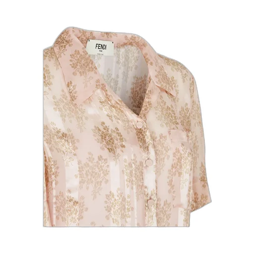 Floral Printed Short Sleeved Shirt Dress