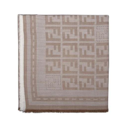 Ff Jacquard Frayed-Edge Scarf