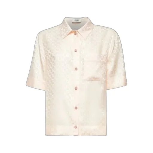 Ff Jacquard Short Sleeved Satin Shirt