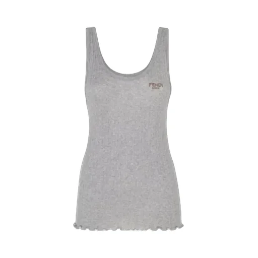 Logo Embroidered Sleeveless Top