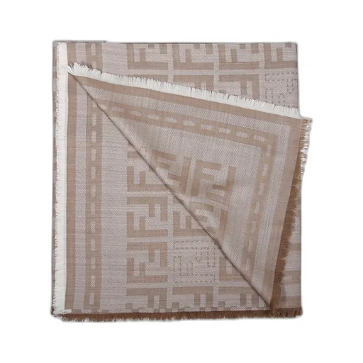 Ff Jacquard Frayed-Edge Scarf