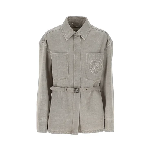 Belted Waist Denim Jacket