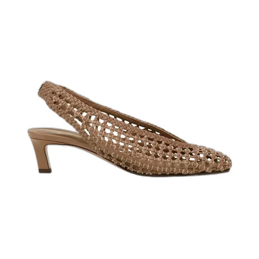 Low-Heel Slingbacks Woven Pumps