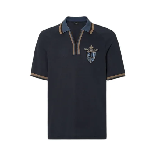 Crest Embroidered Short-Sleeve Polo Shirt