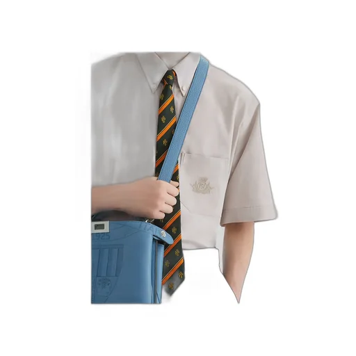Striped Crest Embroidered Tie