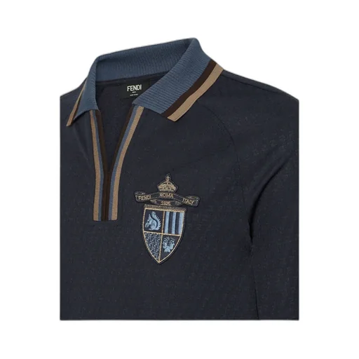 Crest Embroidered Short-Sleeve Polo Shirt