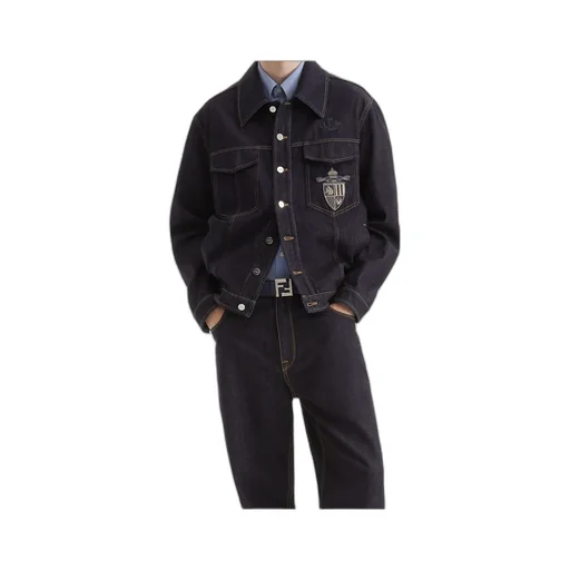 Crest Embroidered Jeans Jacket