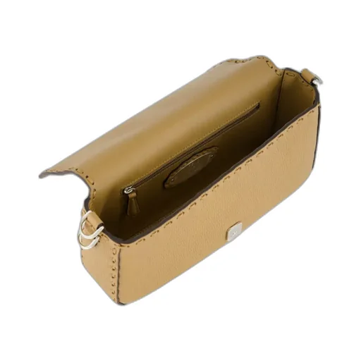 Ff Plaque Foldover-Top Shoulder Bag