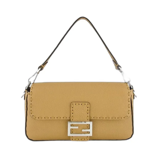 Ff Plaque Foldover-Top Shoulder Bag