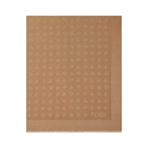 Ff Jacquard Frayed-Edge Scarf