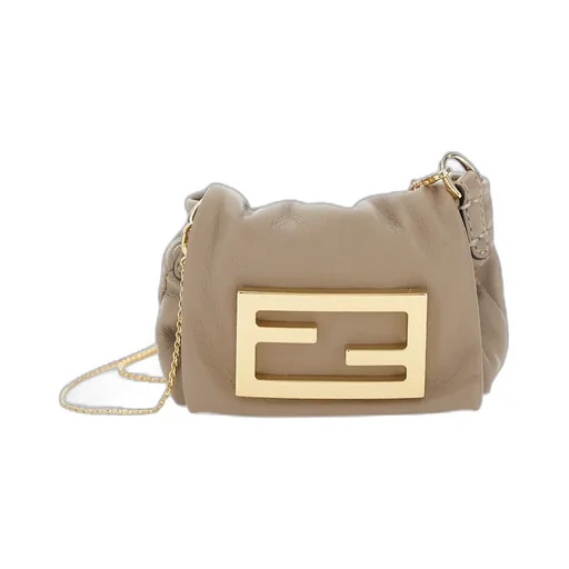 Ff Plaque Chain-Linked Shoulder Bag