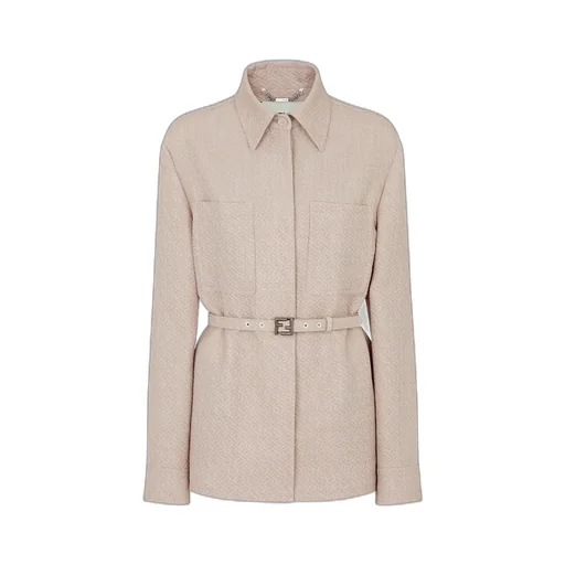 Ff Jacquard Belted Waist Jacket