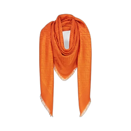 Ff Jacquard Frayed-Edge Scarf