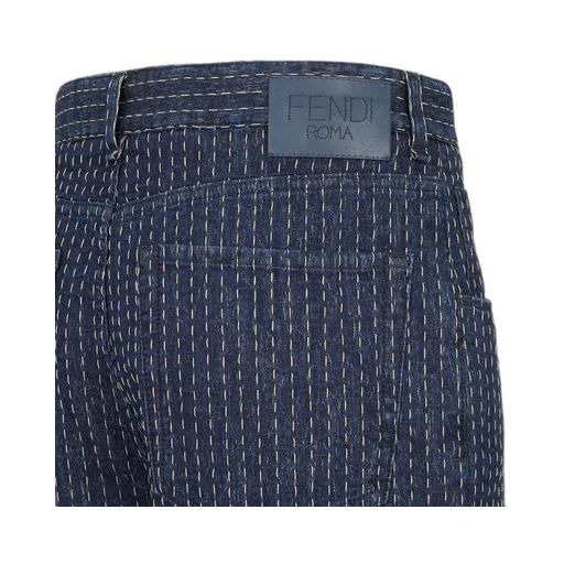 Straight-Leg Topstitched Long Jeans