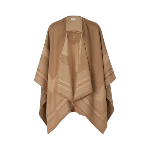 Frayed-Edge Wraparound Poncho