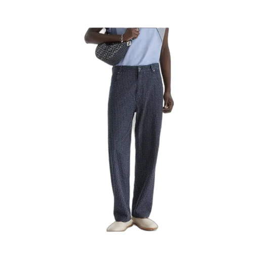 Straight-Leg Topstitched Long Jeans