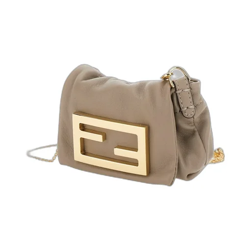 Ff Plaque Chain-Linked Shoulder Bag