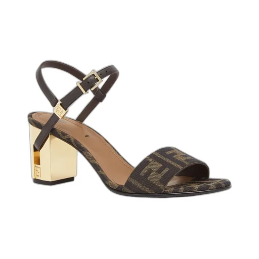 Delfina Ff Jacquard Medium-Heeled Sandals