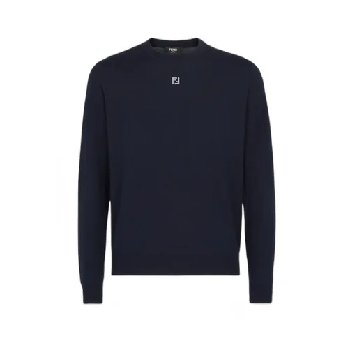 Logo Plaque Crewneck Knit Sweater