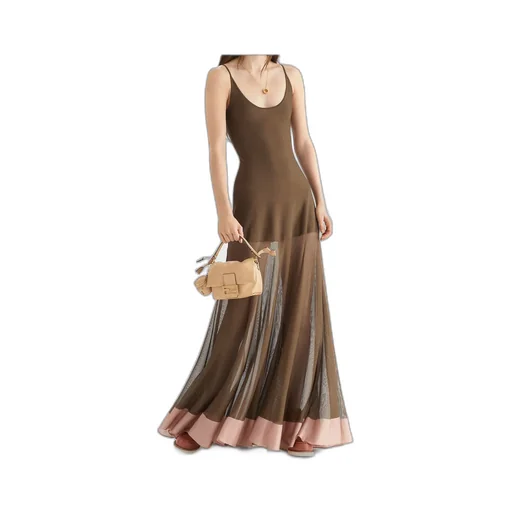 Fitted Waist Flared Sleeveless Dress
