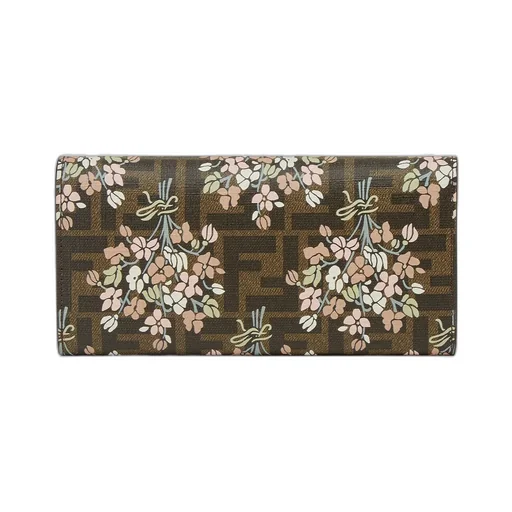 Roma Floral Printed Chained Continental Wallet