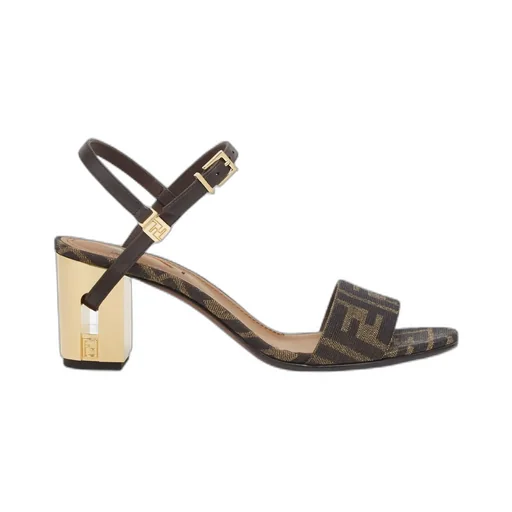 Delfina Ff Jacquard Medium-Heeled Sandals