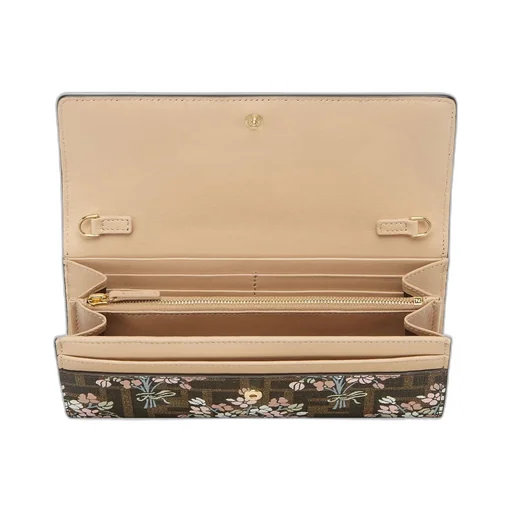 Roma Floral Printed Chained Continental Wallet