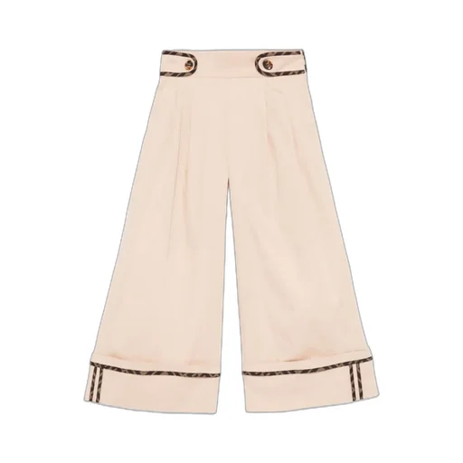 Buttoned Wide Leg Trousers