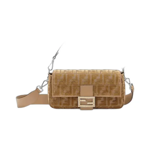Monogrammed Logo Plaque Shoulder Bag