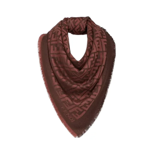 Ff Jacquard Frayed-Edge Scarf