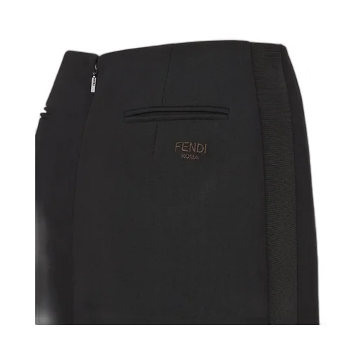 Logo Embroidered Back-Slit Long Skirt