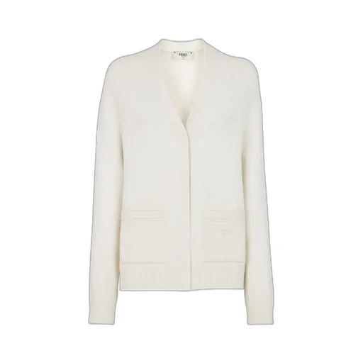 Logo Embroidered V-Neck Cardigan