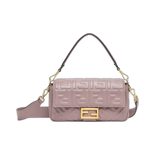 Ff Motif Foldover Top Medium Shoulder Bag