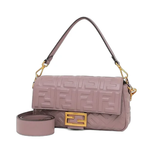 Ff Motif Foldover Top Medium Shoulder Bag