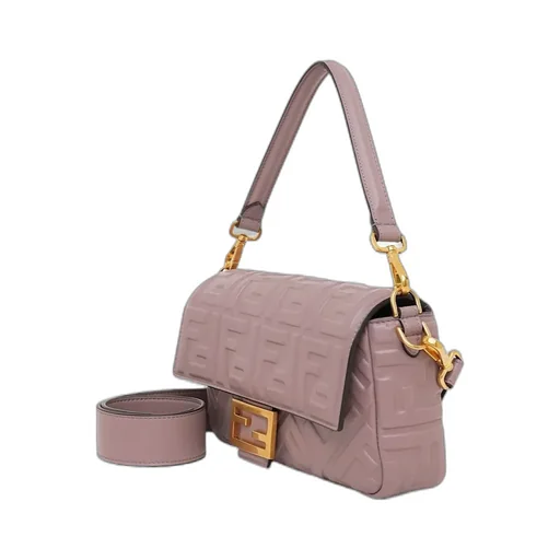 Ff Motif Foldover Top Medium Shoulder Bag